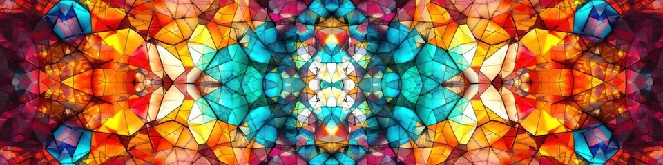 Photo sur Plexiglas Coloré Colorful abstract kaleidoscope geometric pattern. Background for technological processes, science, presentations, education, etc