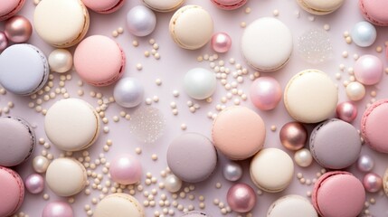 Pearl Background with macarons