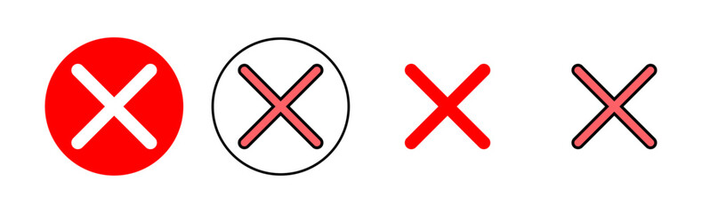Obraz premium Close icon set illustration. Delete sign and symbol. cross sign