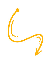 arrow sign on a white background orange 