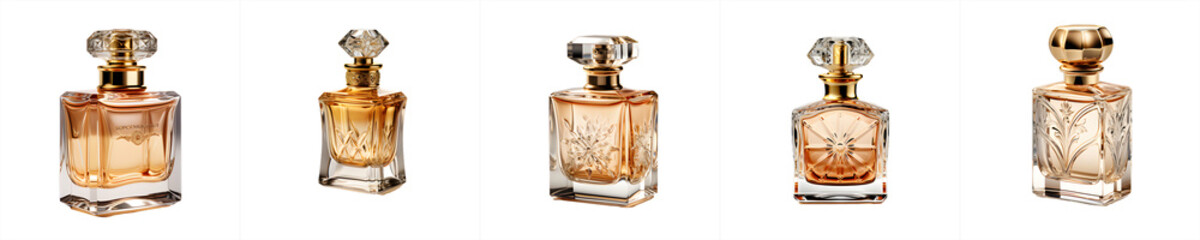 luxury perfume bottle on transparent background