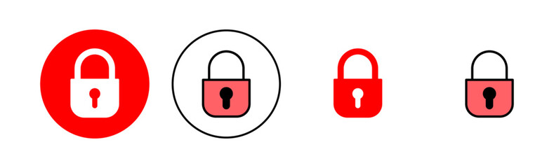 Lock icon set illustration. Padlock sign and symbol. Encryption icon. Security symbol