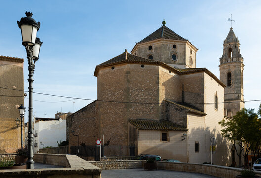 View of Church of Sant Pere de Torredembarra, municipality of Torredembarra, Tarragona, Catalonia, Spain