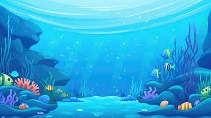 Fototapeta na wymiar cartoon illustration of Undersea Landscape