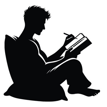 recommend clip art: Journal Writing Silhouette
