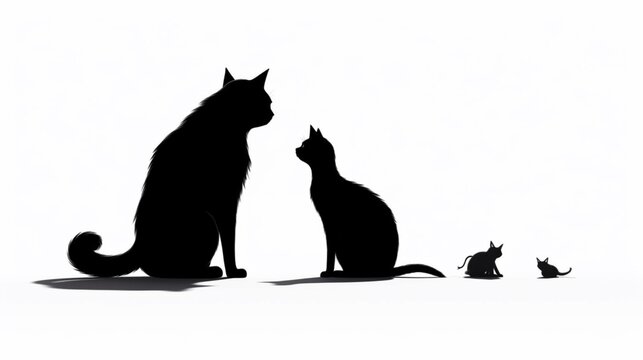 Une collection lgante de silhouettes de chats vectorie Ai Generative