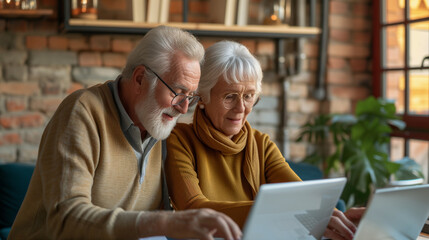 a senior couple engaged in a technology workshop