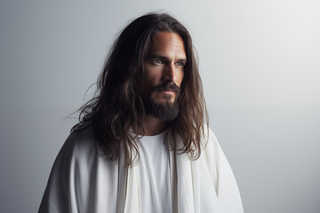 a cheerful portrait of the resurrected Jesus for Easter, generative AI - obrazy, fototapety, plakaty