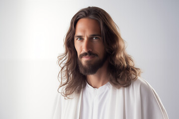a cheerful portrait of the resurrected Jesus for Easter, generative AI - obrazy, fototapety, plakaty
