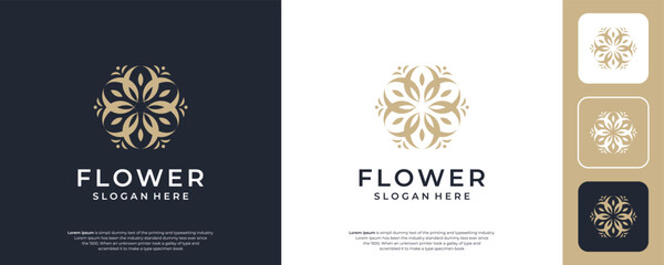 Fototapeta na wymiar Luxury logo design concept, Flower logo, Beauty or spa logo
