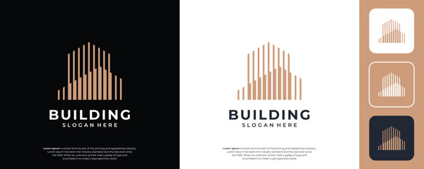 Building real estate logo design vector - obrazy, fototapety, plakaty