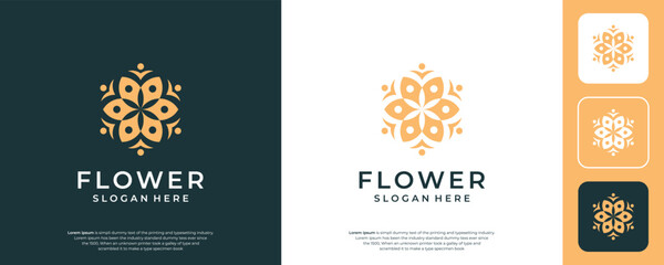 Fototapeta na wymiar flower logos. Collection. Modern design. Minimalism