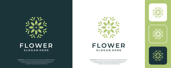 Fototapeta na wymiar Flower logo design simple and unique