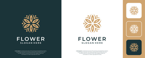 Fototapeta na wymiar Abstract elegant flower logo icon design