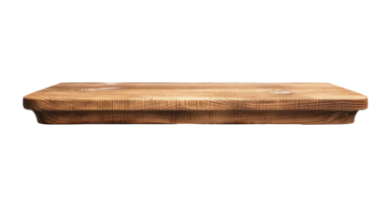 Rustic wooden cutting board, cut out - stock png.