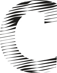 letter c stripe motion line logo