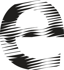 letter e stripe motion line logo