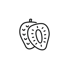 Soursop line icon isolated on transparent background