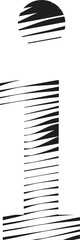 letter i stripe motion line logo
