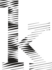 letter k stripe motion line logo