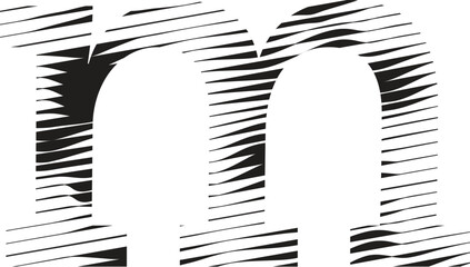 letter m stripe motion line logo