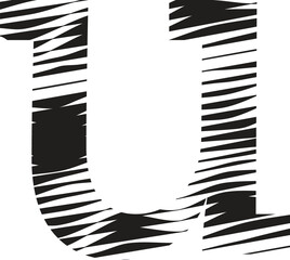 letter u stripe motion line logo