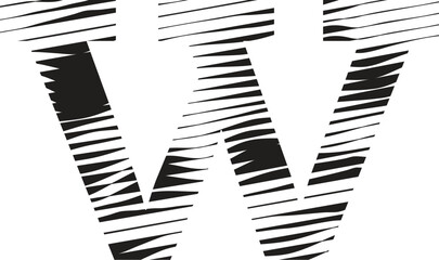 letter w stripe motion line logo