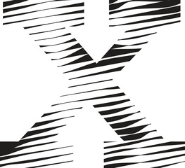 letter x stripe motion line logo