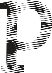 letter p stripe motion line logo