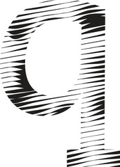 letter q stripe motion line logo