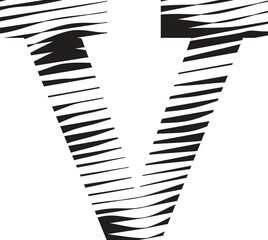 letter v stripe motion line logo