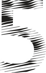 Number 5 stripe motion line logo