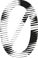 Number 0 stripe motion line logo