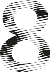 Number 8 stripe motion line logo