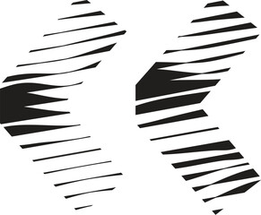 Symbol with stripe motion line logo