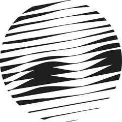 Circle Symbol with stripe motion line logo
