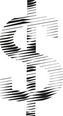 Dollar Symbol with stripe motion line logo