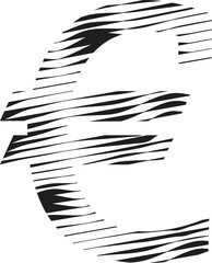Euro Symbol with stripe motion line logo - 737624078