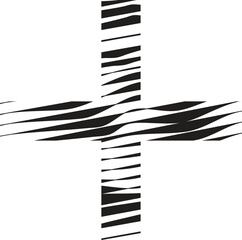 Cross Symbol with stripe motion line logo