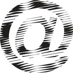At Symbol with stripe motion line logo
