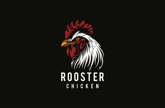 Premium luxury rooster logo vector illustration