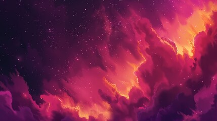 Fototapeta na wymiar Majestic Cosmic Sky with Vibrant Pink and Purple Clouds Abstract Universe Background