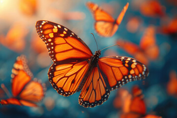 mariposas volando con mensajes inspiradores, simbolizando la transformación y la positividad 