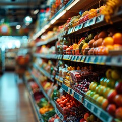 Fototapeta premium Blurred Background of a Supermarket