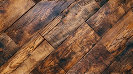 Top View of Wood Brown Parquet Background and Wooden Floor Texture