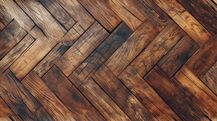 Top View of Wood Brown Parquet Background and Wooden Floor Texture