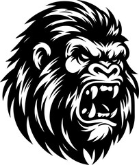 Obraz premium monkey, gorilla, orangutan, head, animal illustration