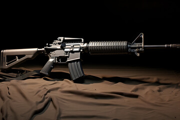 Sharp, Detailed Representation of an M16A4 Military Rifle - The Emblem of Tactical Warrior Spirit