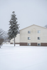 house in snow