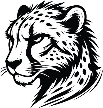 tiger, lion, panther, chetah, cat, wildcat, head, animal mascot illustration, 